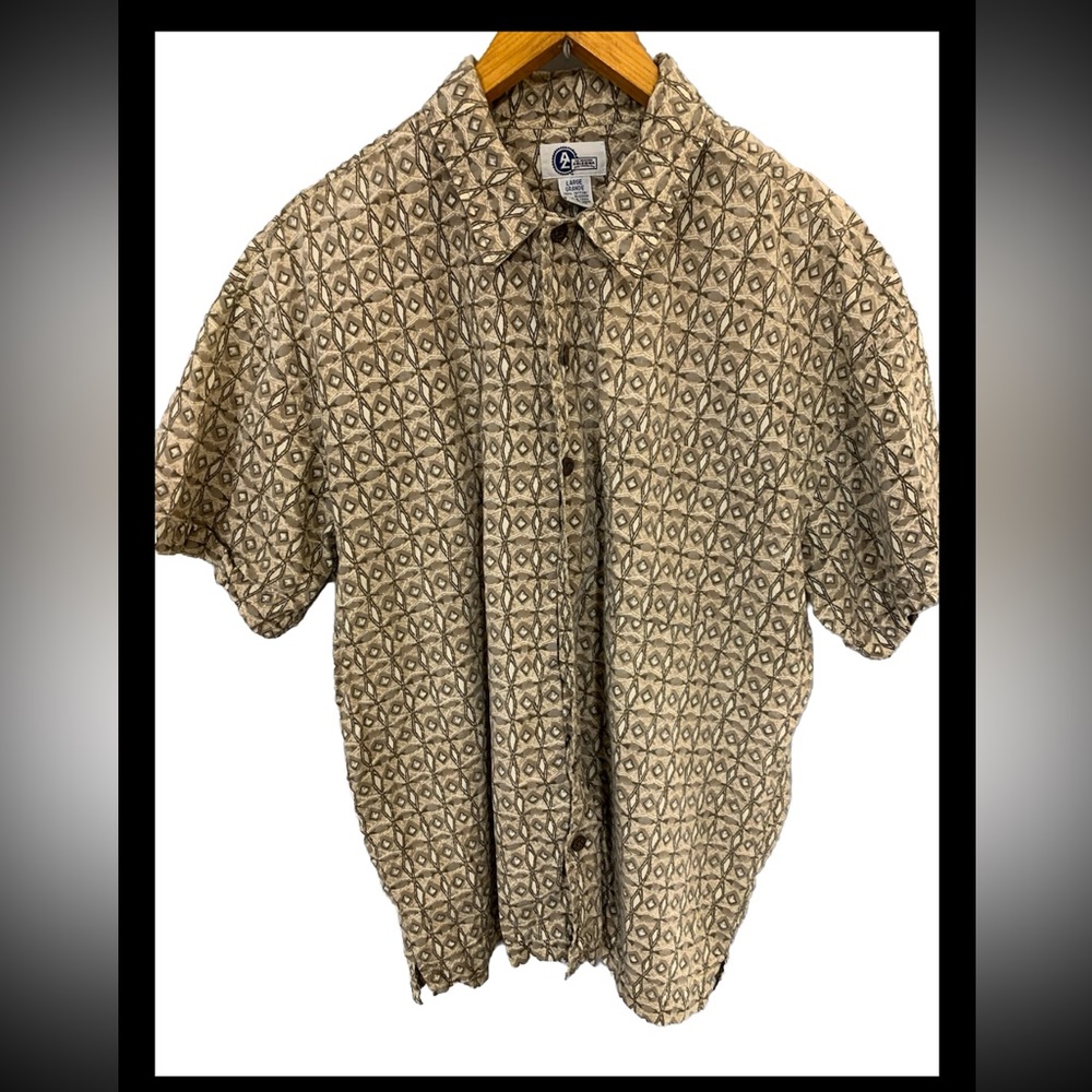 Arizona Short Sleeve Men’s Button Down Wrinkle Size Large Vintage Shirt
